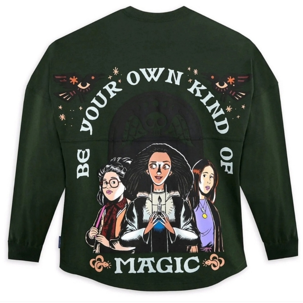 NWT Disney Parks Hocus Pocus Spirit Jersey green long-sleeved LARGE